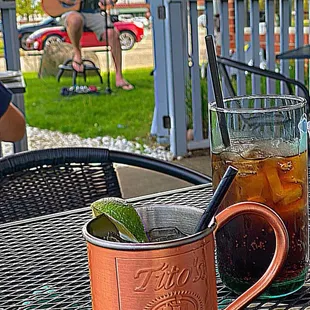 A delicious mule and live music!! The good life!!
