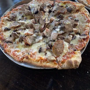 Sausage and mushroom pizza
