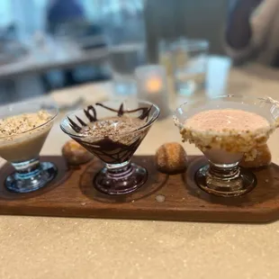 Dessert cocktail flight