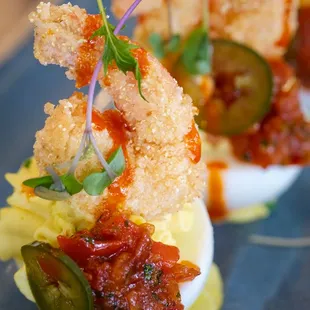 a plate of appetizers