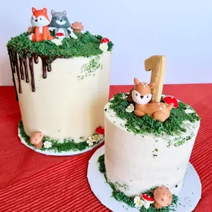 Forest Party Cake and Smash Cake