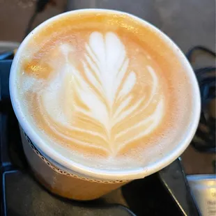 Caramel Latte with Latte art!!