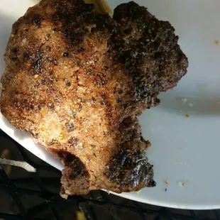 My burger missing a large piece.