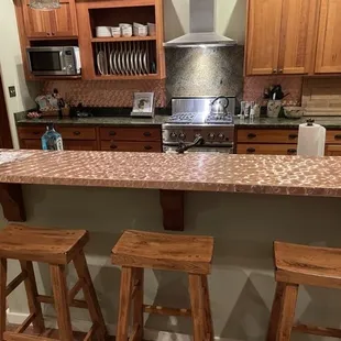 Copper bar and backsplash