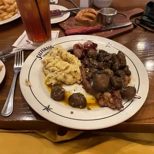 Pat's Ribeye covered with sautéed mushrooms!