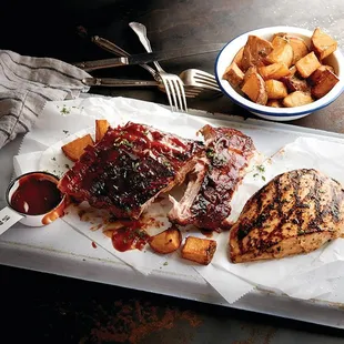 BBQ Baby Back Ribs &amp; Grilled Chicken