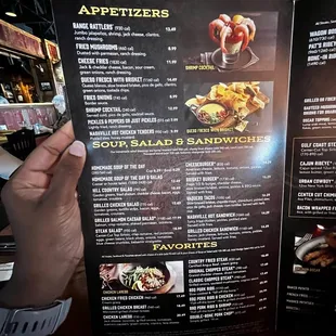 a hand holding a menu