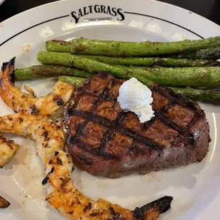 9 oz filet and grilled shrimp