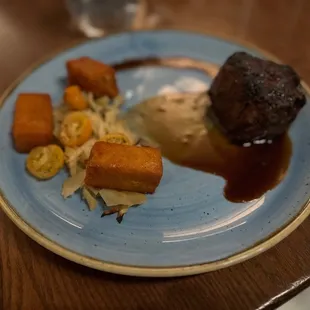 a plate of food on a table