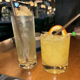 Apple soda mocktail and bourbon mai tai