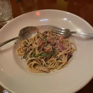 Wild Mushroom and Prosciutto Spaghettini Pasta