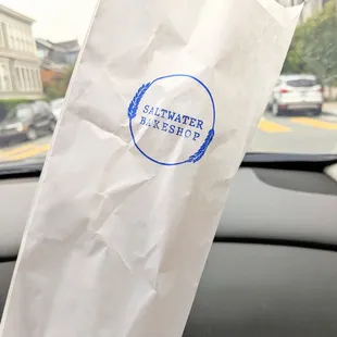 a bag of saltwater bakeshop