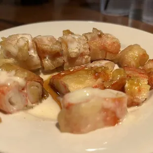 Complimentary crab tempura