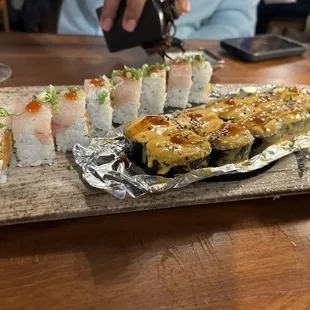 Honeymoon roll and volcano roll