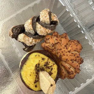 Boston crème donut, Nutella shell, and a chocolate braid