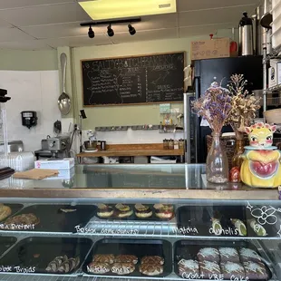 a display of baked goods