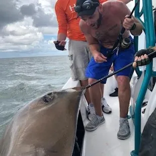 Caught a stingray!