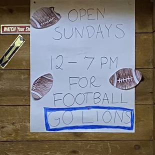 Sunday Football open until 7