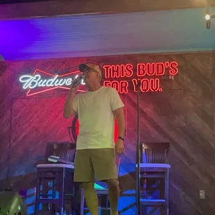 a man standing on stage