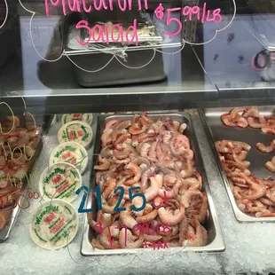 a display of seafood