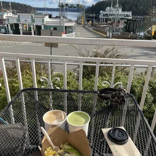 Latte, Matcha Latte and Savory Rice Bowl