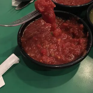 Salsa was inexplicable. See chunk of tomato. Tasted like marinara sauce.