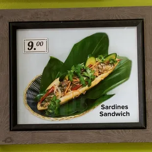 Sardine bánh mì $9.