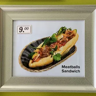 Meatball bánh mì $9.