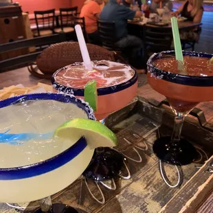 A flight of three margaritas - lime, watermelon and cherry chipotle (which I wasn&apos;t a fan of). Pretty good but didn&apos;t pack much of a punch.