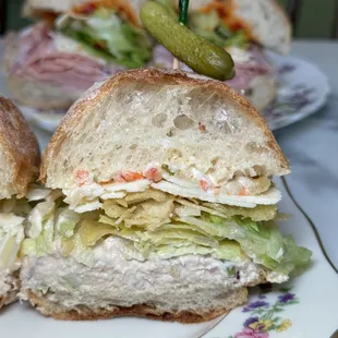 a sandwich with a pickle