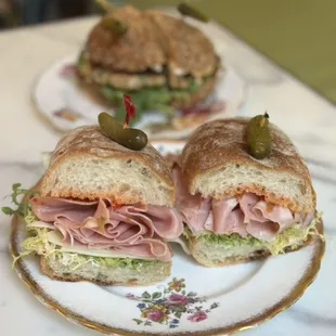 two sandwiches on a plate