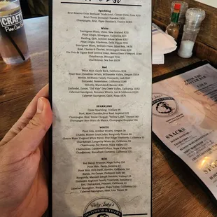 Drink and dessert menu Dec 2022