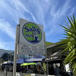 a sign for the restaurant