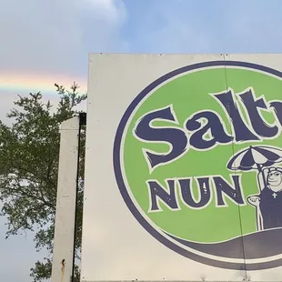 a rainbow in the sky
