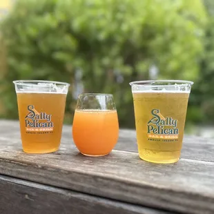 three glasses of beer