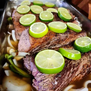 Cilantro lime cumin spiced brisket for taco bar