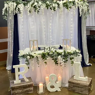 Head table for Anniversary Couple