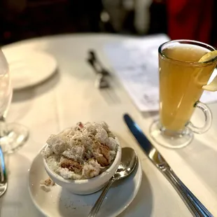 Clam chowder cup with double order of Dungeness Crab