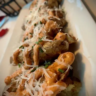 Smashed fingerling potatoes