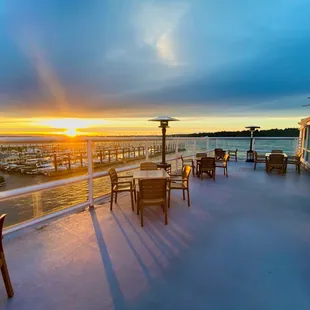 Cafe Deck with nightly sunsets