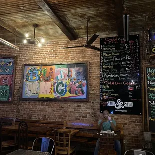 a woman sitting at a table