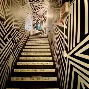 a staircase in a building