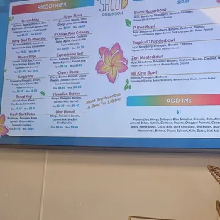 menu