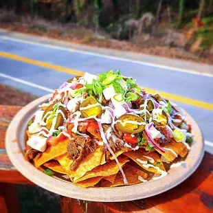 Loaded beef nachos