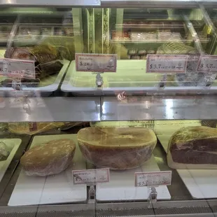 a variety of pastries on display