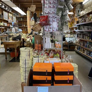The Interior with lots of Italian Specialty Products you won&apos;t find in regular grocery stores @ Salumeria Italiana in The North End Boston