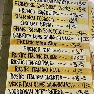 Breads for Sale @ Salumeria Italiana in The North End Boston