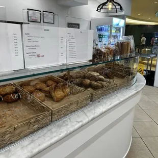 a display of baked goods
