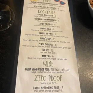 menu