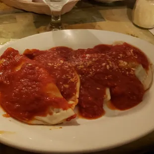 Meat and cheese ravioli